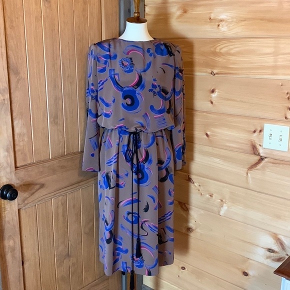 Vintage Henry Lee dress with tassel tie Vintage Size 16 - Picture 13 of 16